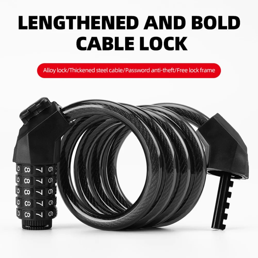 Bike Locks Combination Bicycle Cable Locks with Mounting Bracket, 4 Ft High Security 5 Digits Resettable Coiling Cable Lock