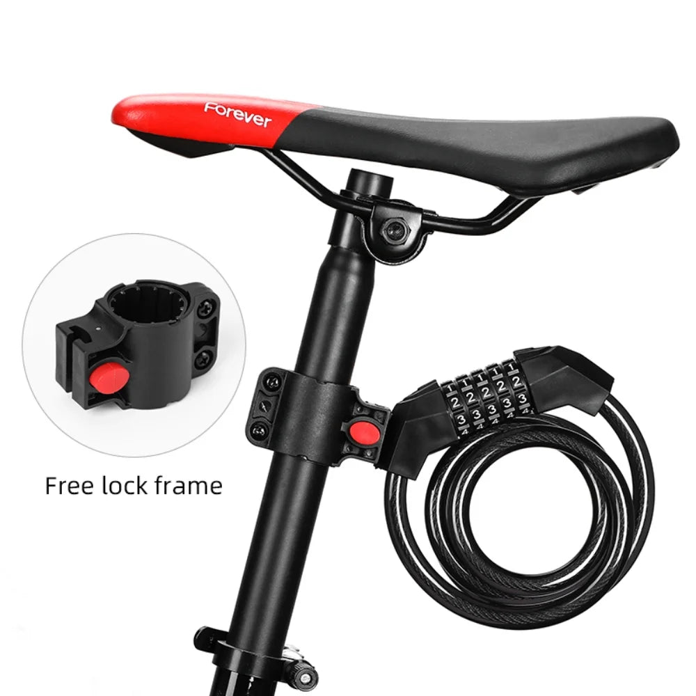 Bike Locks Combination Bicycle Cable Locks with Mounting Bracket, 4 Ft High Security 5 Digits Resettable Coiling Cable Lock