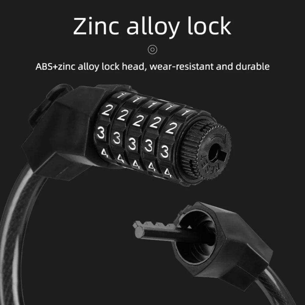 Bike Locks Combination Bicycle Cable Locks with Mounting Bracket, 4 Ft High Security 5 Digits Resettable Coiling Cable Lock